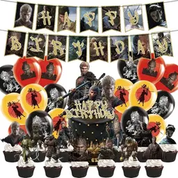 44PCS Black Monkey Geburtstag Party Dekoration - Happy Birthday Banner & Luftballons