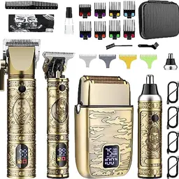 Suttik Haarschneider Set für Männer – Kabelloser Trimmer mit LCD-Display für Haar- und Bartpflege