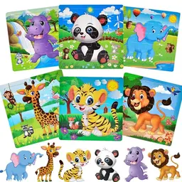Rahmenpuzzle für Kinder, 20 Teile, Tierthema - Kognitives Holzpuzzle, tolles Geburtstagsgeschenk
