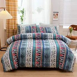 Boho Steppdecke 220x240 cm - Weiche Sommerdecke im 3-teiligen Set
