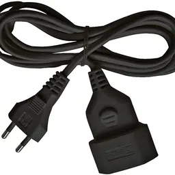 Brennenstuhl Kunststoff-Verlängerungskabel 3m, schwarz, mit Euro-Stecker & Kupplung