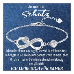 Infinity Armband Damen aus 925 Sterling Silber – Geschenkideen für Weihnachten, Valentinstag und Geburtstage