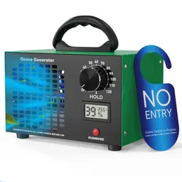 Ozongenerator 120000mg/h mit Timer, Temperatur- und Feuchtigkeitsanzeige – 2-in-1 Luftreiniger gegen Gerüche