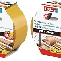 tesa Doppelseitiges Verlegeband für Teppich und PVC - 10 m x 50 mm (Packung mit 2)