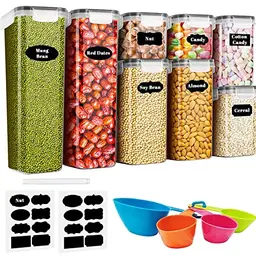 Baozun 8er Set Vorratsdosen, luftdicht, Aufbewahrungsbox für Küche, ideal für Müsli, Getreide und Mehl