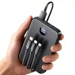 Power Bank 27000mAh, ultra-kompakte Powerbank mit Schnellladung & 3-in-1 Kabel für iPhone, Samsung, iPad u. a.