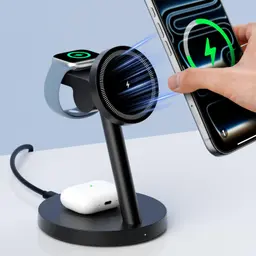 KPON Magsafe Ladestation 3-in-1 für iPhone, Apple Watch & AirPods