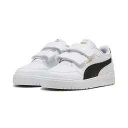 PUMA Kinder Sneakers Shuffle Downtown Low, weiß/Schwarz/Golden, Größe 33