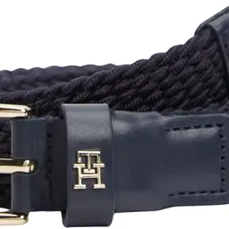 Tommy Hilfiger Damen Gürtel Essential Effortless, 2,5 cm elastischer Ledergürtel, Blau (Space Blue), 75 cm