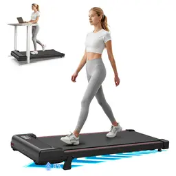 HomeFitnessCode Laufband Walking Pad mit Neigung, 8 km/h, für Zuhause, Schwarz