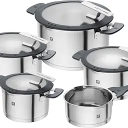 ZWILLING Simplify Kochtopfset, Edelstahl, Silber-Schwarz