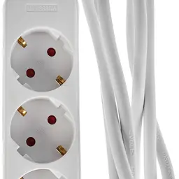 Meister Steckdosenleiste 3-fach, 1,4 m Kabel, weiß, Kunststoffleitung
