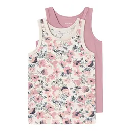 IT Mädchen Tank Top 2er Set Nostalgia Flower Noos, Rose, 86