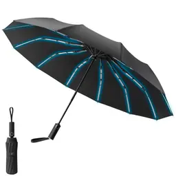 Oziral Taschenschirm Automatik, Sturmfester, wasserdichter Regenschirm, leicht zu tragen, mit 12 verstärkten Rippen und 132 Mini-Rippen