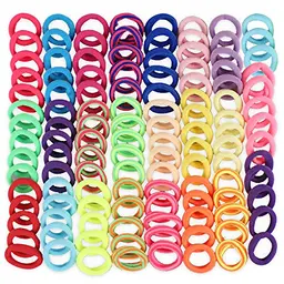 Dadabig 400 Mini Haargummis Set, bunte Baumwoll-Haarschmuck für Babys, Kinder, Damen und Mädchen