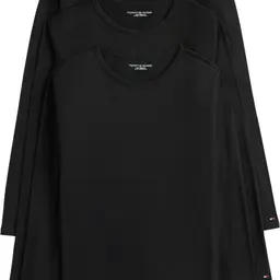 Tommy Hilfiger Herren Langarmshirt, Basic, schwarz (Black/Black/Black), Größe L