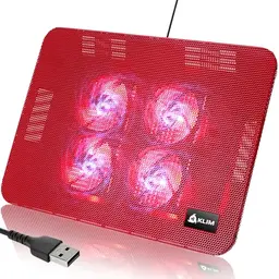 KLIM Serenity Laptop-Kühler für 11-15,6 Zoll Laptops – Stabil, robust und geräuschlos (Rot)