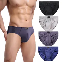 PHOLEEY Herren Slip Unterhosen Baumwolle 4er-Pack, Atmungsaktiv und Weich