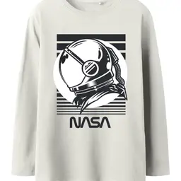 NAME IT Jungen Nkmvitar NASA Ls Top NAS, Bright White, 116 cm