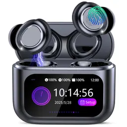 ZYHKON Bluetooth In-Ear Kopfhörer mit Touchscreen, 48H Spielzeit, HiFi Sound, 5 EQ-Modi, ENC Noise Cancelling, für Seitenschläfer