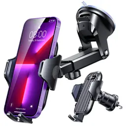 VANMASS 2026 Handyhalterung Auto 4-in-1 mit starkem Saugnapf & Lüftungshaken, 360° drehbar für iPhone, Samsung etc.