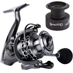 Sougayilang XY4000 Angelrolle, 13+1 BB, leicht & ultrahart, Aluminium, inklusive Ersatzspule
