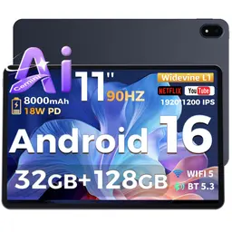 RebotAi 2026 Tablet 11 Zoll Android, 16GB RAM, 128GB ROM, 1TB TF, 8000mAh, Octa-Core, 1920x1200 IPS, 5+13MP, Schnellladung