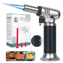 YOMKILU Bunsen-Gasbrenner Küchenbrenner mit Sicherheitsverschluss zum Kochen, Backen, Desserts, Camping (Butan nicht enthalten)