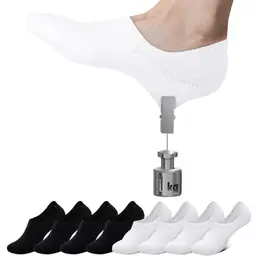Falechay 8 Paar Sneaker Socken Damen & Herren, Füßlinge, Schwarz Weiß