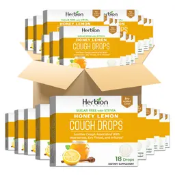 Herbion Naturals Hustenbonbon mit Honig-Zitronen-Geschmack, zuckerfrei mit Stevia, beruhigt, 18er Pack (48 Stück)