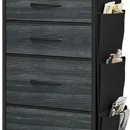 YITAHOME Kommode mit 5 Stoffschubladen, Aufbewahrungsschrank für Schlafzimmer, Wohnzimmer, Flur und Büro, Schwarz