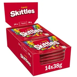 Skittles Fruits, vegane Fruchtbonbons, 14 x 38 g