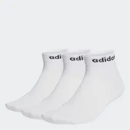 adidas Unisex Think Linear Ankle Socks 3 Pairs, White/Black, 40-42