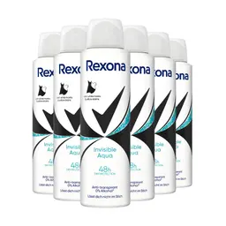 Rexona Women Anti Transpirant Spray Invisible Aqua 6x150 ml gegen Körpergeruch und Achselnässe