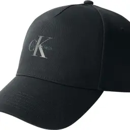 Calvin Klein Damen Cap Printed Monologo aus Baumwolle, Schwarz (NA Black), Einheitsgröße