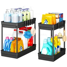 StowBin Küchen Organizer 2er Pack mit 4 Haken &amp; 1 Tasse, Bad- und Kücheregale