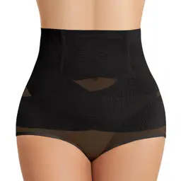 Niwicee Shapewear Damen Bauchweg Unterhose, hohe Taille, nahtlos, elastisch, Körperformend, Schwarz, Größe XL