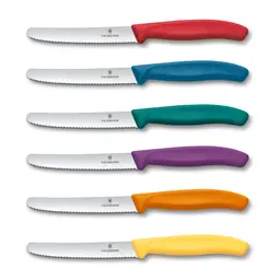 Victorinox 6x Frühstücksmesser 11 cm Wellenschliff, Tomatenmesser