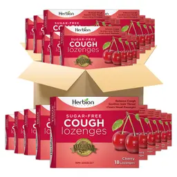 Herbion Naturals Zuckerfreie Hustenbonbons mit Kirschgeschmack, 18 Lutschtabletten