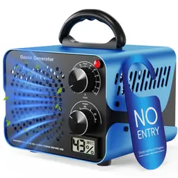 Ozongenerator 180000mg/g, 2-in-1 Luftreiniger mit Timer, Temperatur- und Feuchtigkeitsanzeige, für Auto, Wohnung, Hotels, Küche & Haustiergerüche