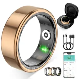 ZBNMY Smart Ring für Damen & Herren, Fitness-Tracking, Herzfrequenz, Schlafüberwachung, Schrittzähler, IP68 wasserdicht, Roségold