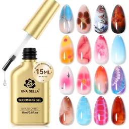UNA GELLA Blooming Gel 15 ml transparent für Nageldesigns, UV/LED, Soak Off, für Home & Nagelstudio