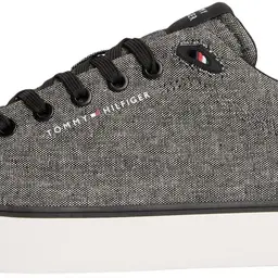 Tommy Hilfiger Herren Sneaker Chambray Low Top, Schwarz, Größe 42