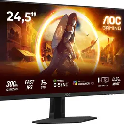 AOC Gaming 25G4SRE - 25 Zoll Full HD Monitor, 300 Hz, G-Sync, HDR400, schwarz-rot
