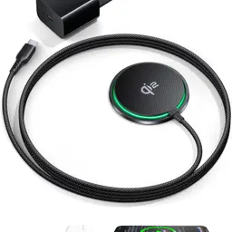 INIU Mag-Safe Ladegerät, 15W Qi2 Wireless Charger, induktive iPhone Ladestation mit LED, kabelloses Ladepad für iPhone 17/16/15/14/13/12 Pro Max, AirPods 4/3/Pro/2 (inkl. 20W USB-C Adapter)