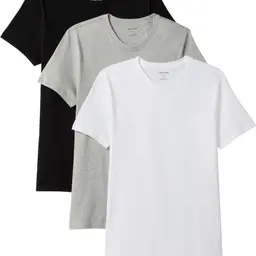 Calvin Klein Herren 3er Pack T-Shirts Kurzarm aus Baumwolle, Mehrfarbig (Black, White, Grey Heather), XXL