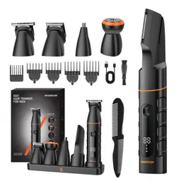 MAXGROOM 5-in-1 Intimrasierer für Herren, wasserdicht, mit Ladestation, 120 Min Akku, geeignet für Intimbereich, Körper, Bart, Achseln, Hoden und Leisten