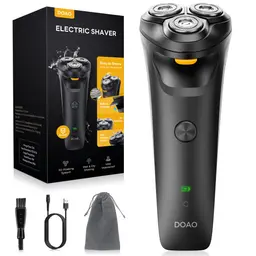DOAO Elektrischer Rasierer Herren 3D-Schwebekopf, Kabellos, Wasserdicht, USB-C, Reisesperre