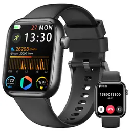 Smartwatch Damen & Herren, 1.83" HD Fitness Tracker mit Schrittzähler, Blutdruck, Puls, Schlafmonitor, 120+ Sportmodi, IP68 wasserdicht
