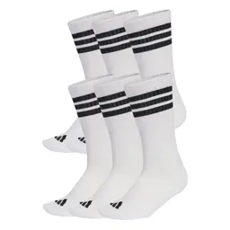adidas Unisex 3 Streifen Essentials Sportsocken 6er-Pack, weiß/schwarz/schwarz, Größe 40-42